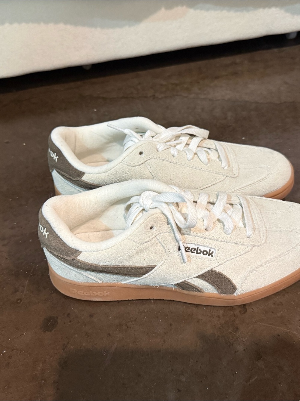 Reebok White and Brown Sneakers